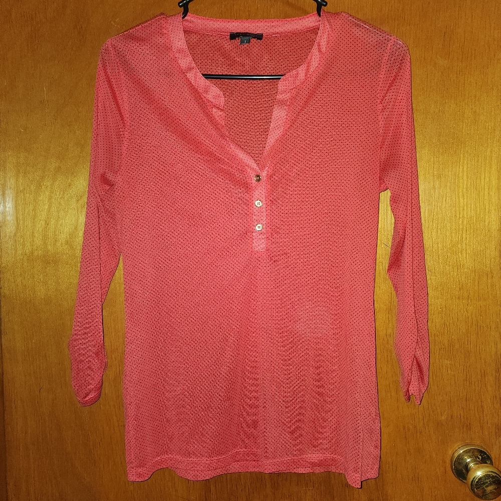 Sheer polka-dot blouse
